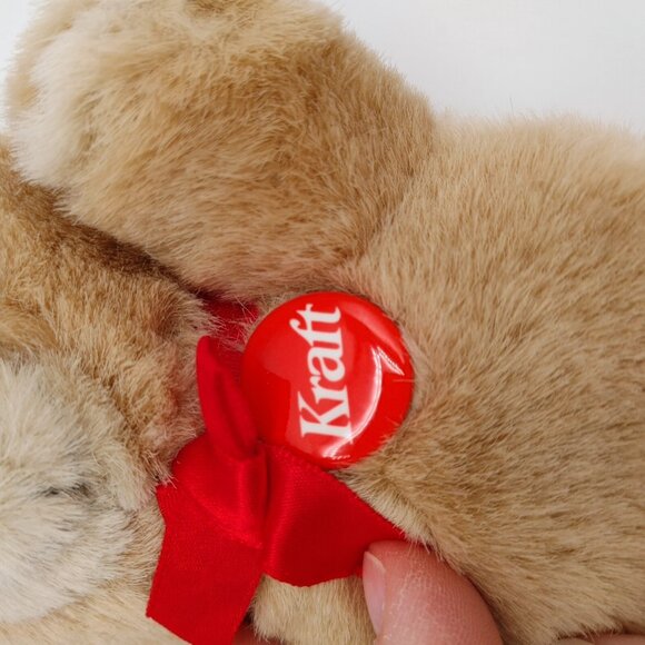 Kraft Peanut Butter "The Peanuttiest Taste!" Teddy Bear Red Bow 8” Plush Crunchy - Picture 3 of 4
